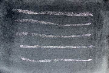 White color chalk hand drawing in set of line shape on black board background