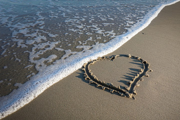 A heart written in the sand