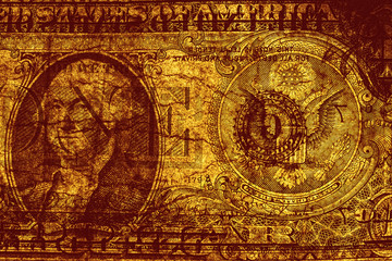 One dollar paper bill, financial background.