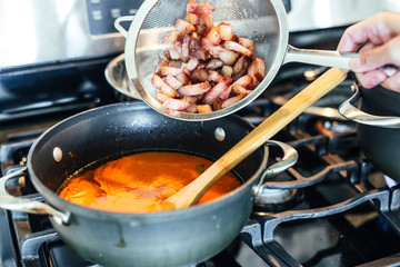 Spaghetti All’amatriciana With Broccolini  