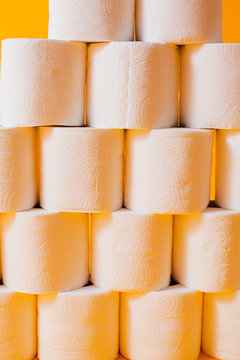 Toilet Paper Rolls As A Wall Background Pattern