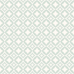 Vector abstract floral seamless pattern. Subtle vintage background design. Simple geometric ornament in soft pastel colors. Delicate graphic texture with diamond shapes, stars, rhombuses, square grid