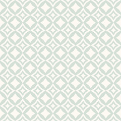 Vector abstract floral seamless pattern. Subtle vintage background design. Simple geometric ornament in soft pastel colors. Delicate graphic texture with diamond shapes, stars, rhombuses, square grid