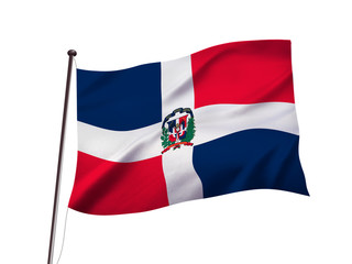 ドミニカ共和国の国旗イメージ、3dイラストレーション