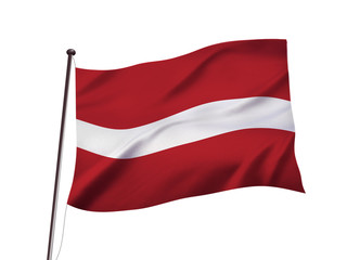 Fototapeta na wymiar ラトビアの国旗イメージ、3dイラストレーション