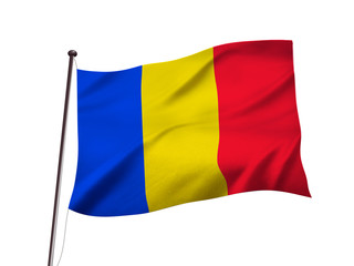 ルーマニアの国旗イメージ、3dイラストレーション