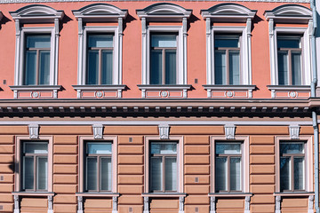 Obraz premium Beautifully located windows of Helsinki houses