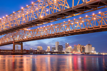 New Orleans, Louisiana, USA at Crescent City Connection Bridge
