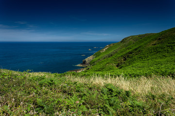 Fototapeta na wymiar The Channel Islands in summer with good weather and greenery