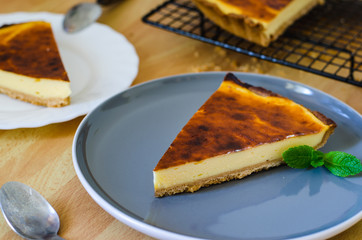 A slice of Parisian Flan - a French Custard Pie