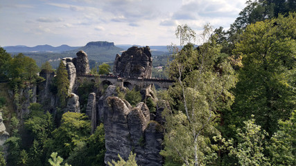 Fototapeta na wymiar bastei bridge saxon switzerland national park, Germany
