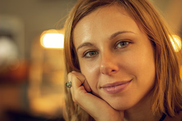 Portrait of young model smiling for the camera. 