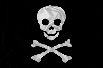 Pirate flag with skull and bones
