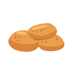 Three bread buns illustration. Bread, bun, pie. Food concept. illustration can be used for topics like food, bakery, pastries, confectionery shop