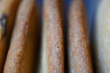 macro shot of edges of home made cookies 