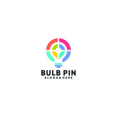 Bulb Tech Logo Template Design. Creative Vector Emblem, for Icon or Design Concept.
