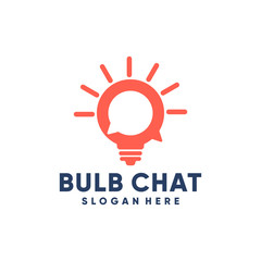 Chat logo bulb vector icon