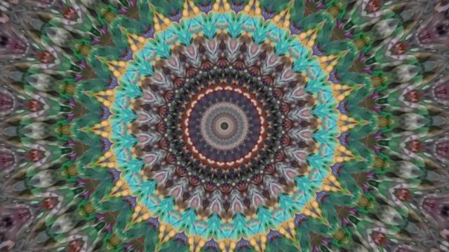 Beautiful Original Art therapy moving Mandala. Seamless loop psychotherapy.  Geometric patterns to find or restore a sense of healthy mental balance. For yoga specialist, astrology, art therapist.