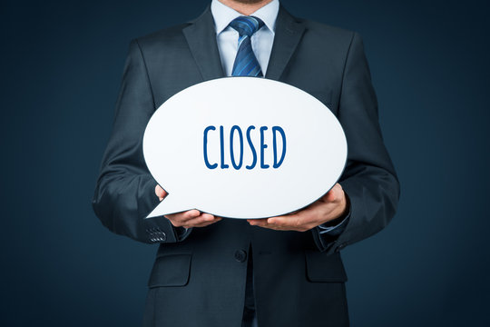 Business closed bankruptcy concept