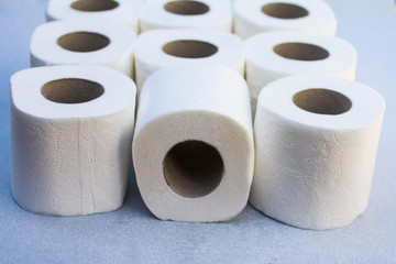 isolate paper towel rolls. white tissue paper for clean every think on white background.