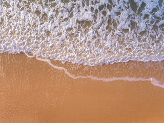 Fototapeta na wymiar Aerial view sand of beach at sea for background