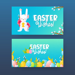 Set of decorative Easter holiday backgrounds.
