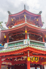 SINGAPORE, 2 OCTOBER 2019: Chinese pagoda in Chinatown