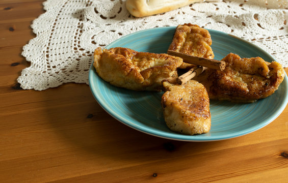 Photography of a typical Spanish dessert eaten during easter.