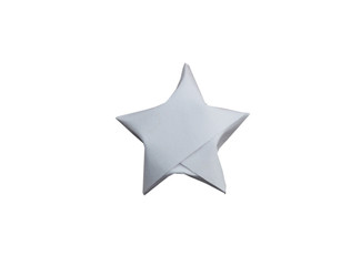 A white origami lucky paper star