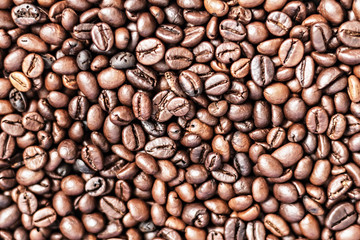Background from roasted coffee beans. Elite coffee.