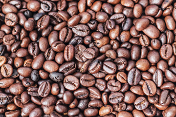 Background from roasted coffee beans. Elite coffee.