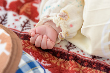 写真素材：赤ちゃん、手、乳児、パーツ、アップ、指