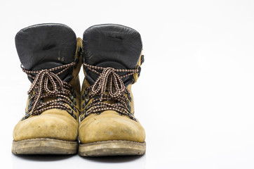 Safety shoes brown on a white background