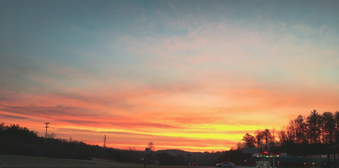 sunset in the mountains