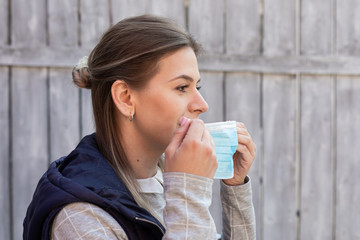 Young woman with mask