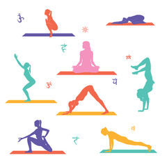 Yoga Poses vector illustrations - 336430528