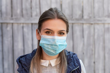 Young woman with mask