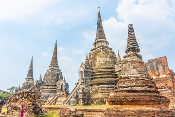 Fototapeta premium Ruins of Ayutthaya Temples, Thailand