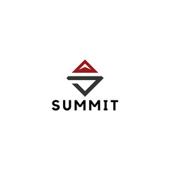 summit illustration and symbol, vector illustration, mountain logo.