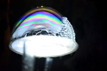 Soap bubble. Soap bubble shape. Soap show. Soap bubbles concept.