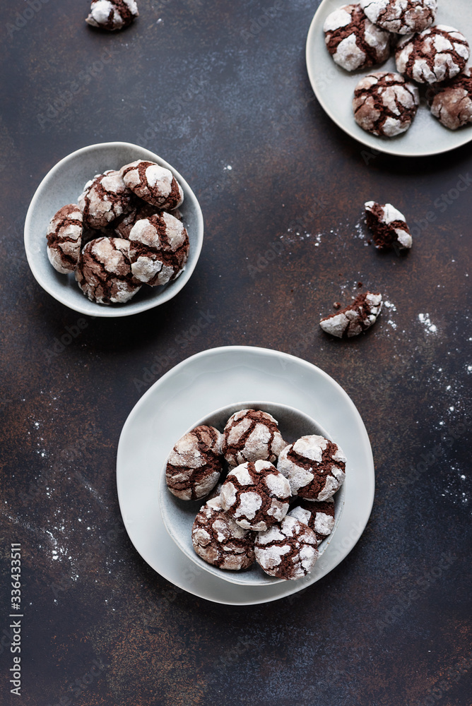 Canvas Prints crinkle cookies in icing sugar