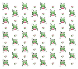 Pattern with frogs