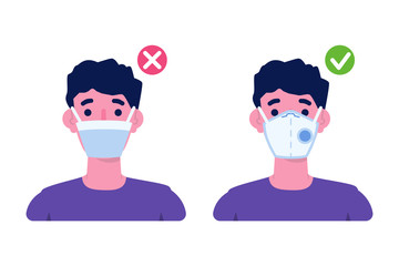 Different Types Protection Masks. Vector illustration