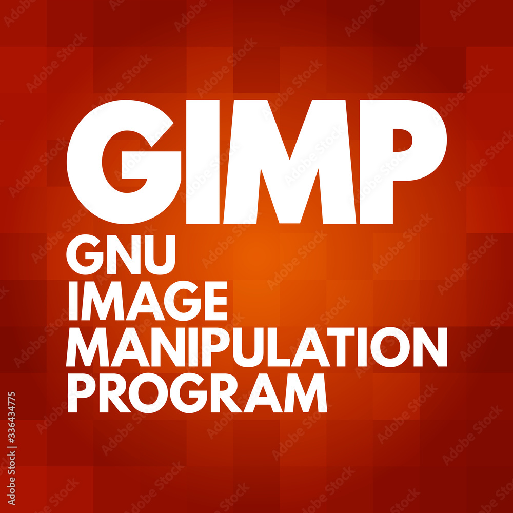 Poster GIMP - Gnu Image Manipulation Program acronym, concept background