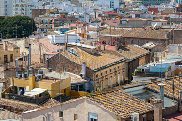 Obraz premium View at Valencia downtown with rooftops of residential dwellings. Valencia downtown. Spain. Europe.