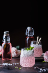 Pink cocktail with mint