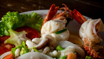 Spicy Salad with seafood thai style