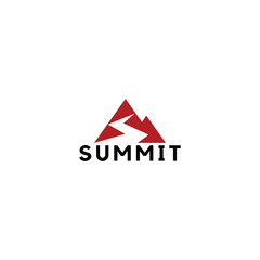 summit illustration and symbol, vector illustration, mountain logo.