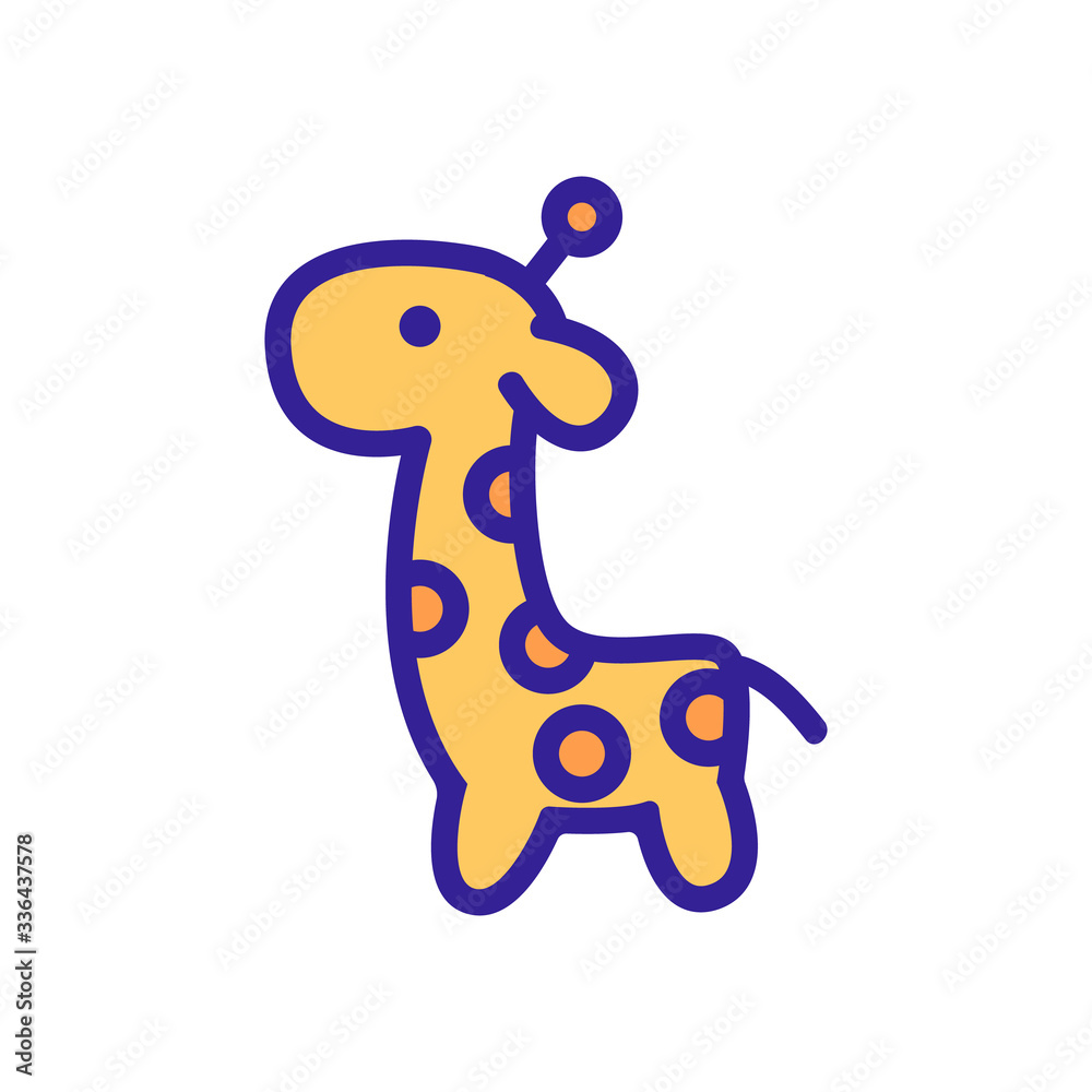 Wall mural giraffe toy icon vector. giraffe toy sign. color contour symbol illustration