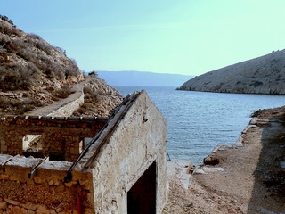 View from the prison room to "Goli Otok" ( Naked Island )